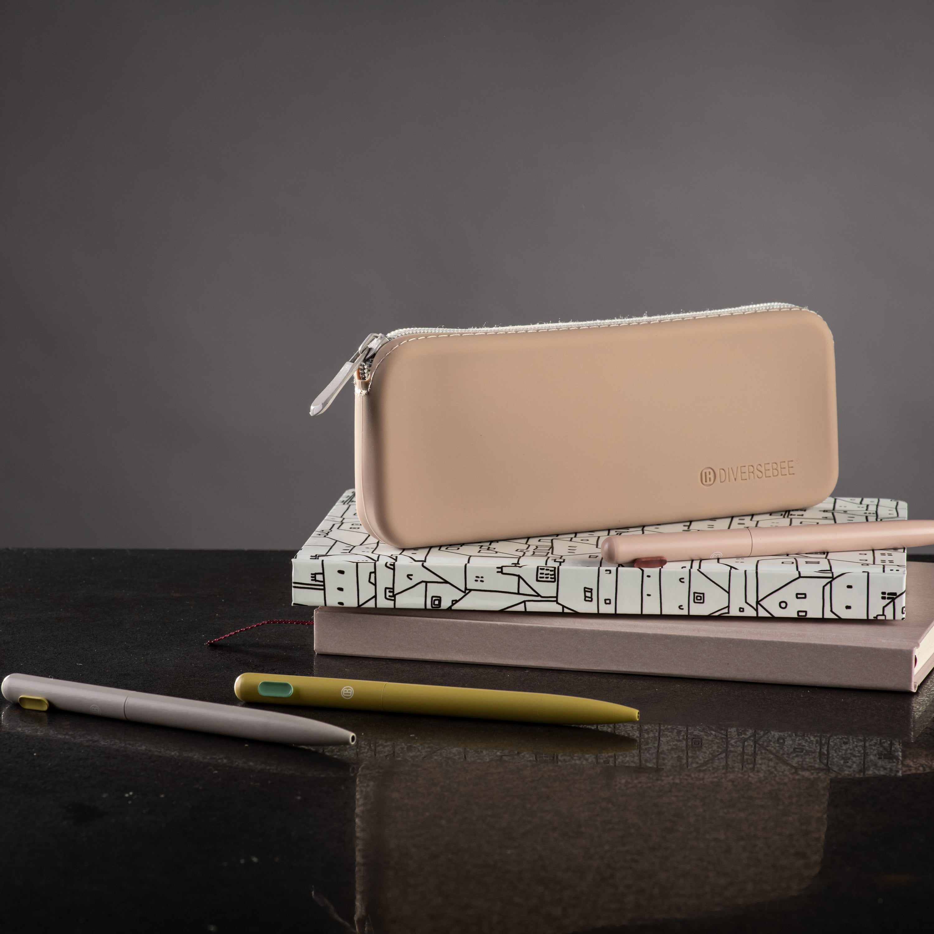 Silicone Pencil Case - Almond