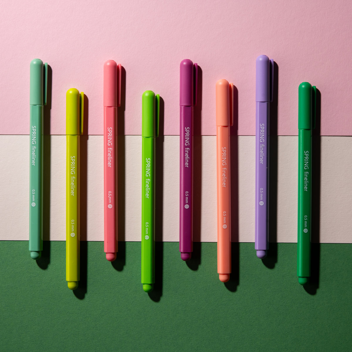 Fine Tip Pens, No Bleed (8 Pack) - Spring