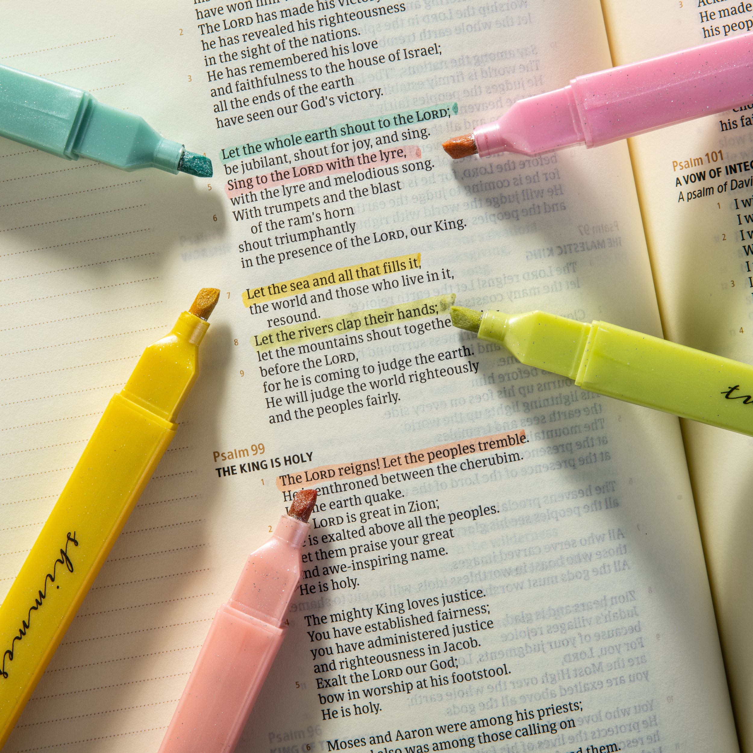Glitter Bible Highlighters with Soft Chisel Tip - Sunshine