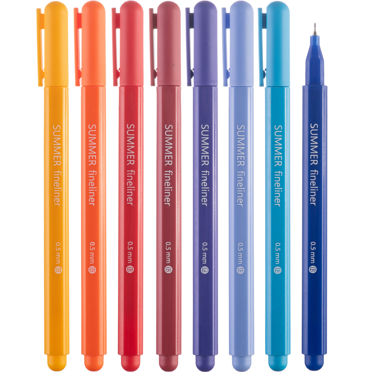Fine Tip Pens, No Bleed (8 Pack) - Summer