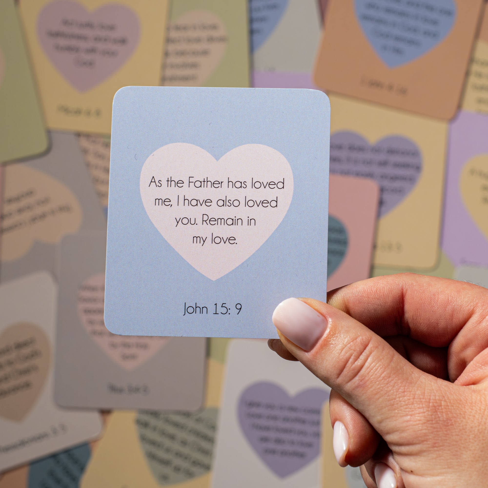 Bible Verse Cards, Prayer Cards with hearts on them - Love
