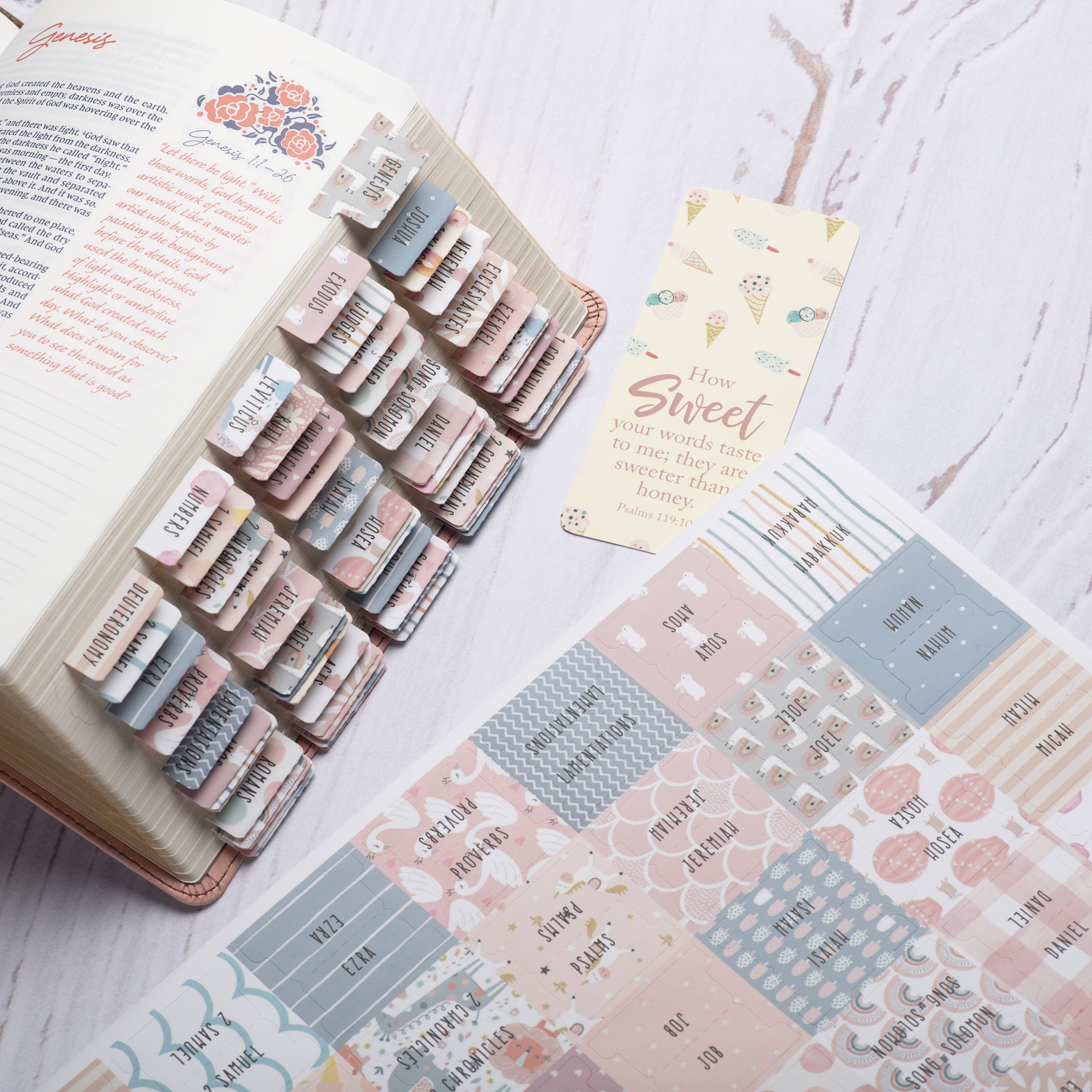 Laminated Bible tabs for women