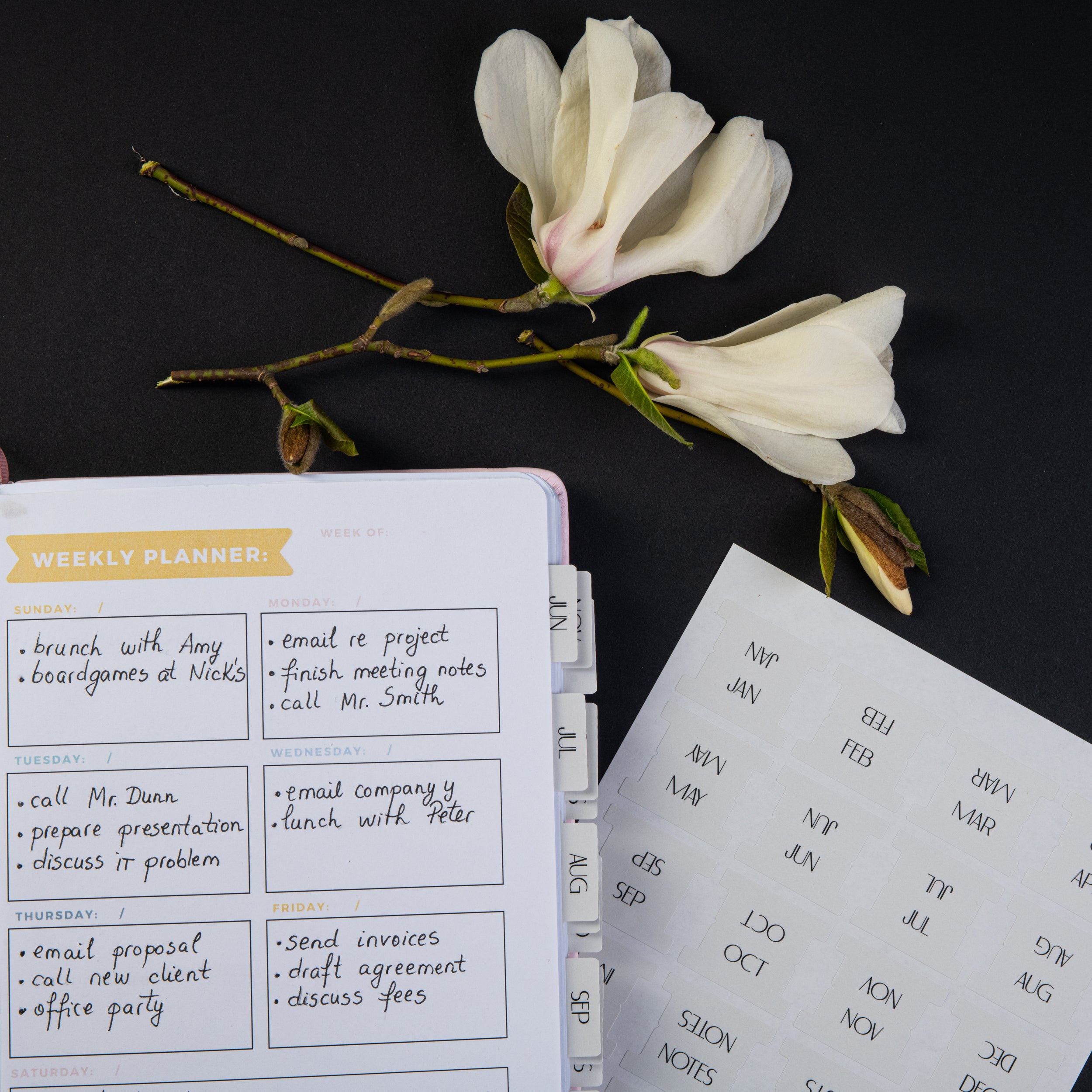 Monthly Planner Tabs - Sand Theme