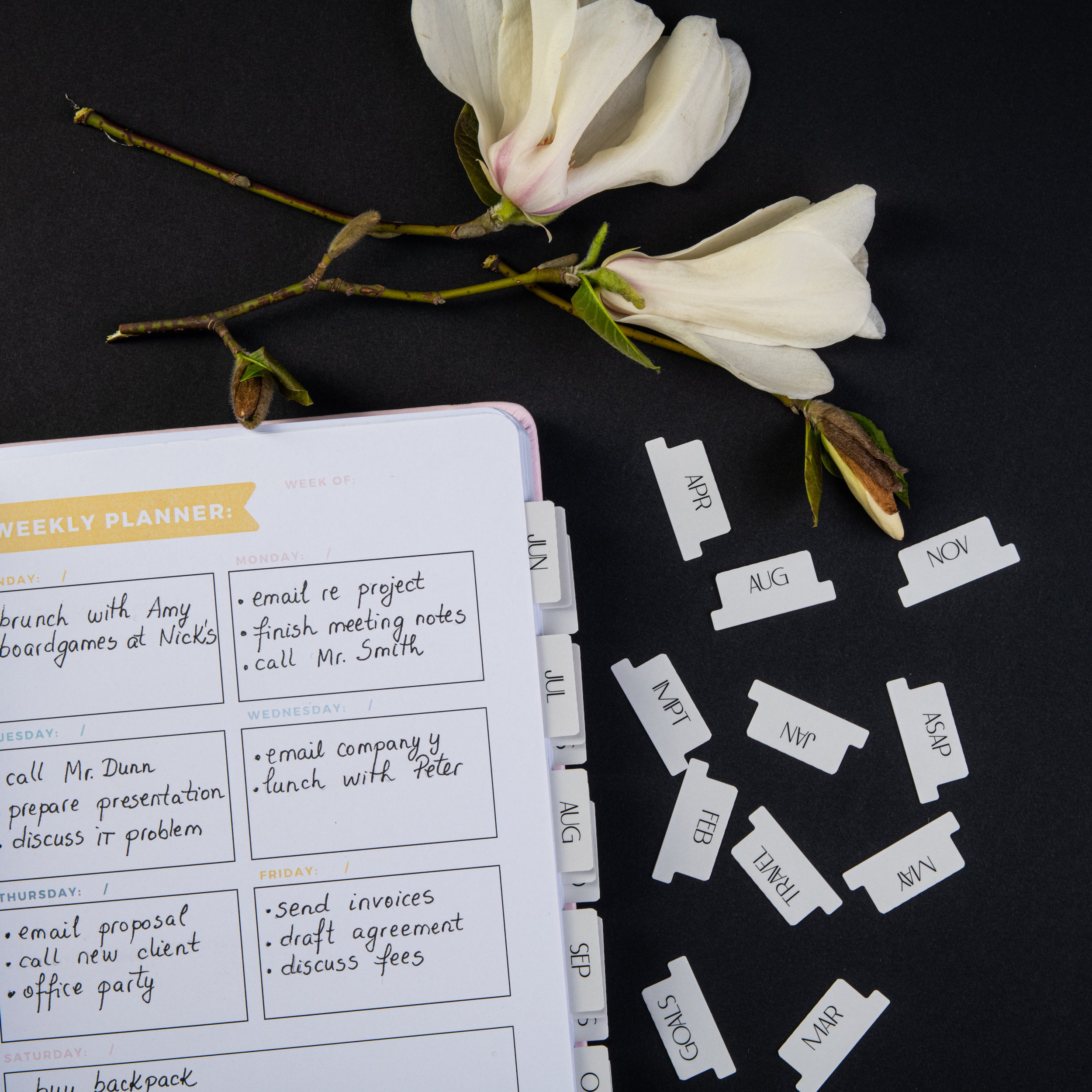 Monthly Planner Tabs - Sand Theme