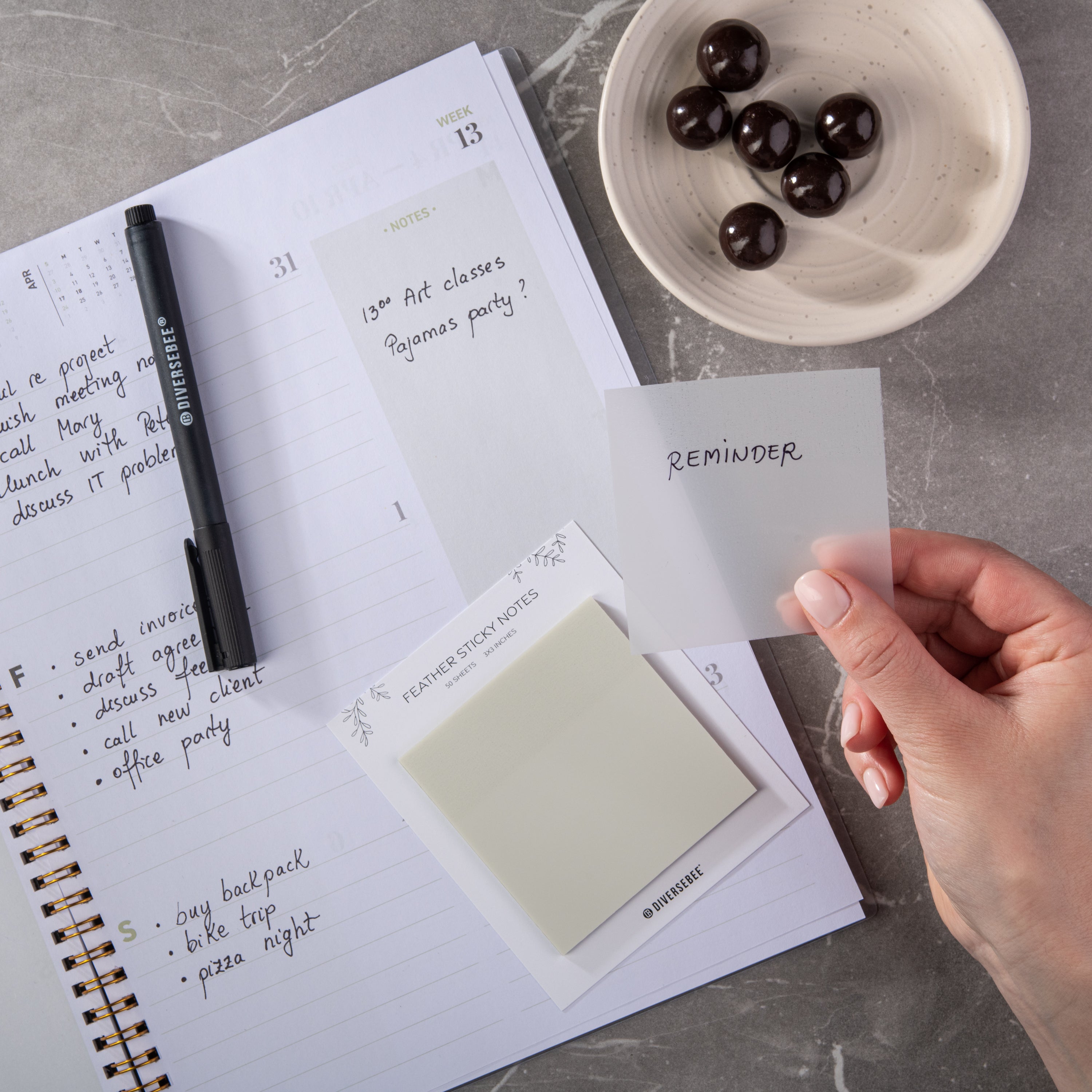 Pastel Transparent Sticky Notes - Feather