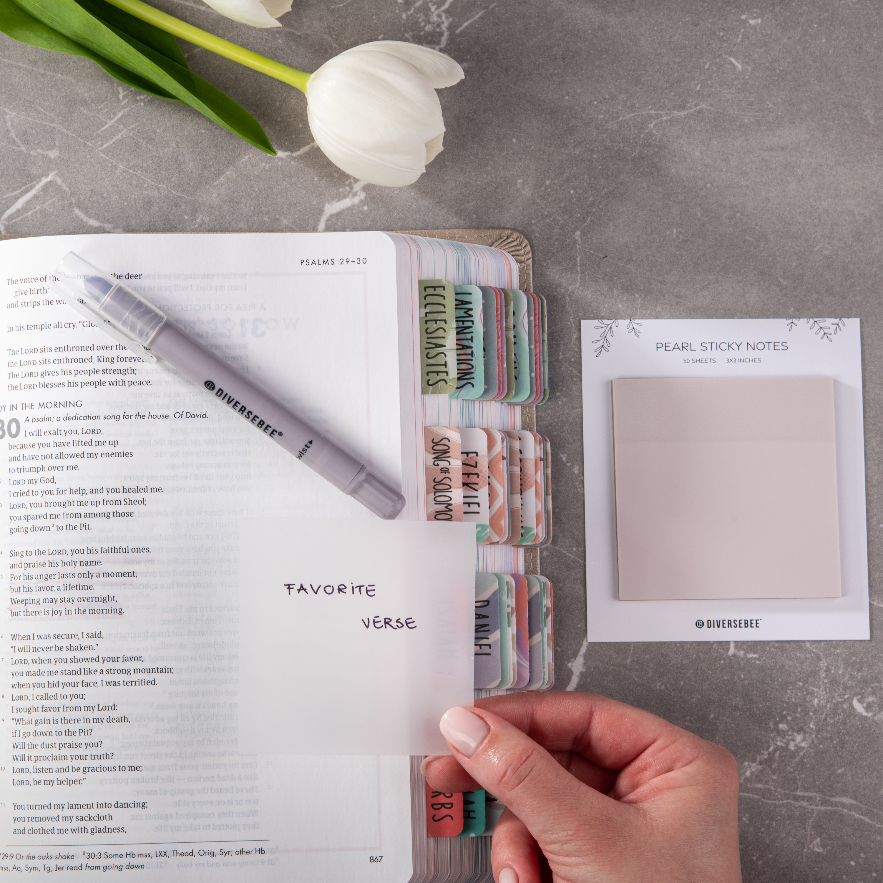 Pastel Transparent Sticky Notes - Pearl