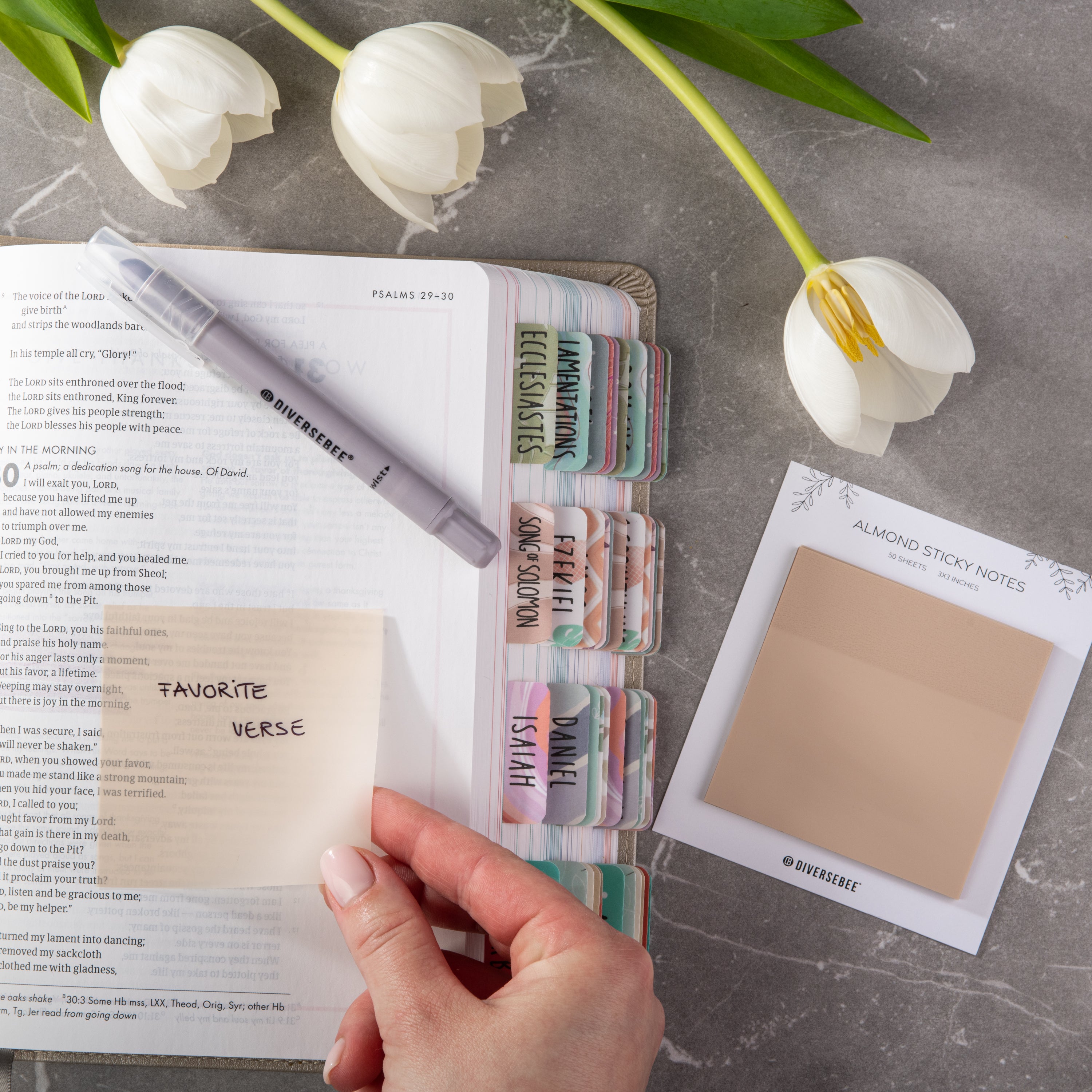 Pastel Transparent Sticky Notes - Almond