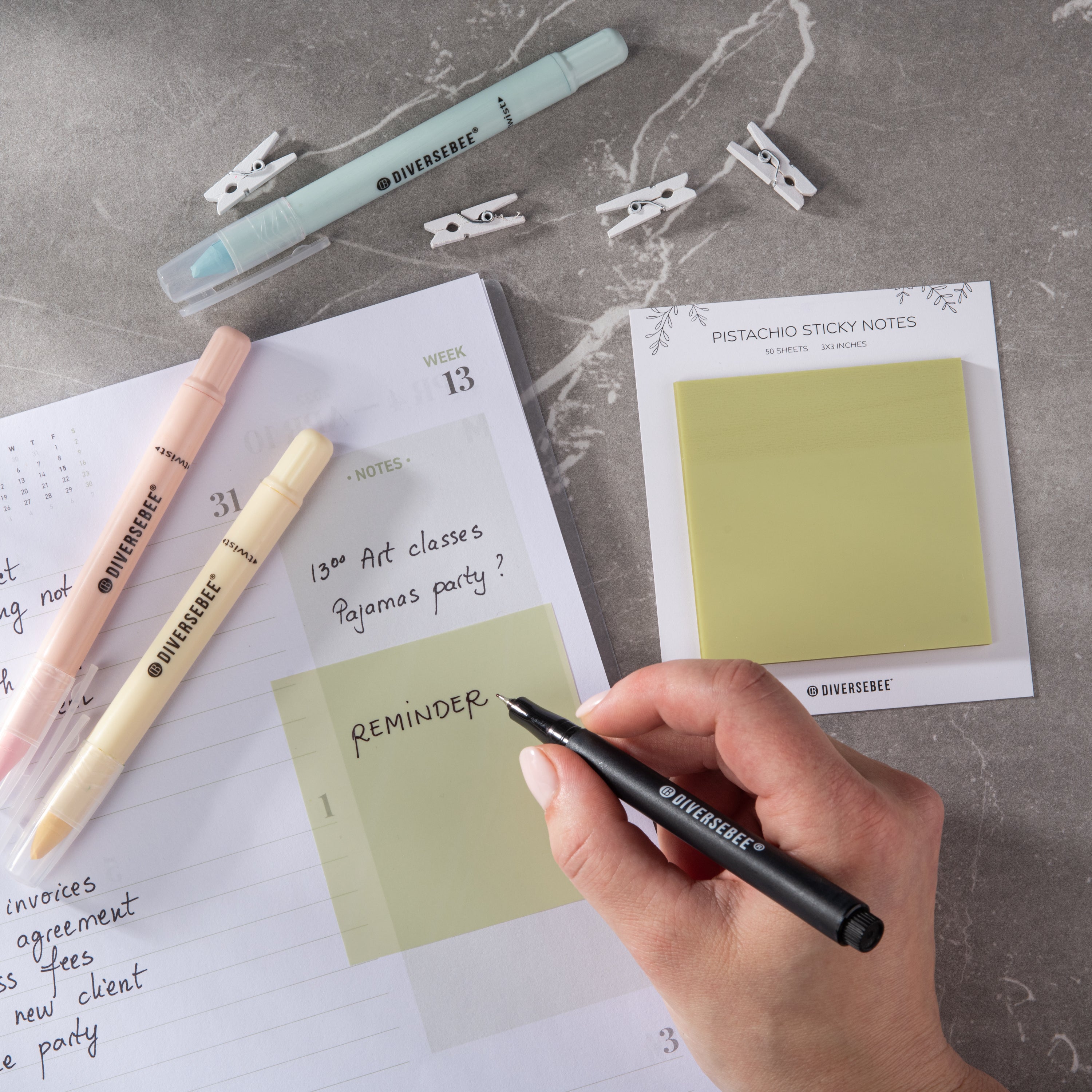 Pastel Transparent Sticky Notes - Pistachio