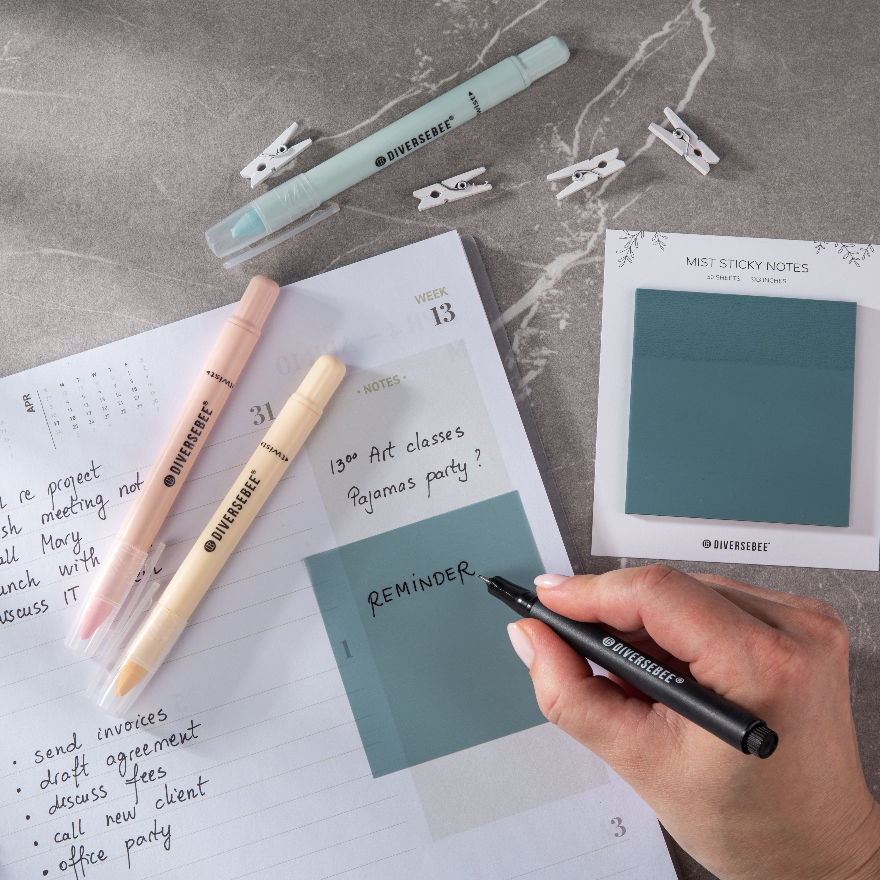 Pastel Transparent Sticky Notes - Mist