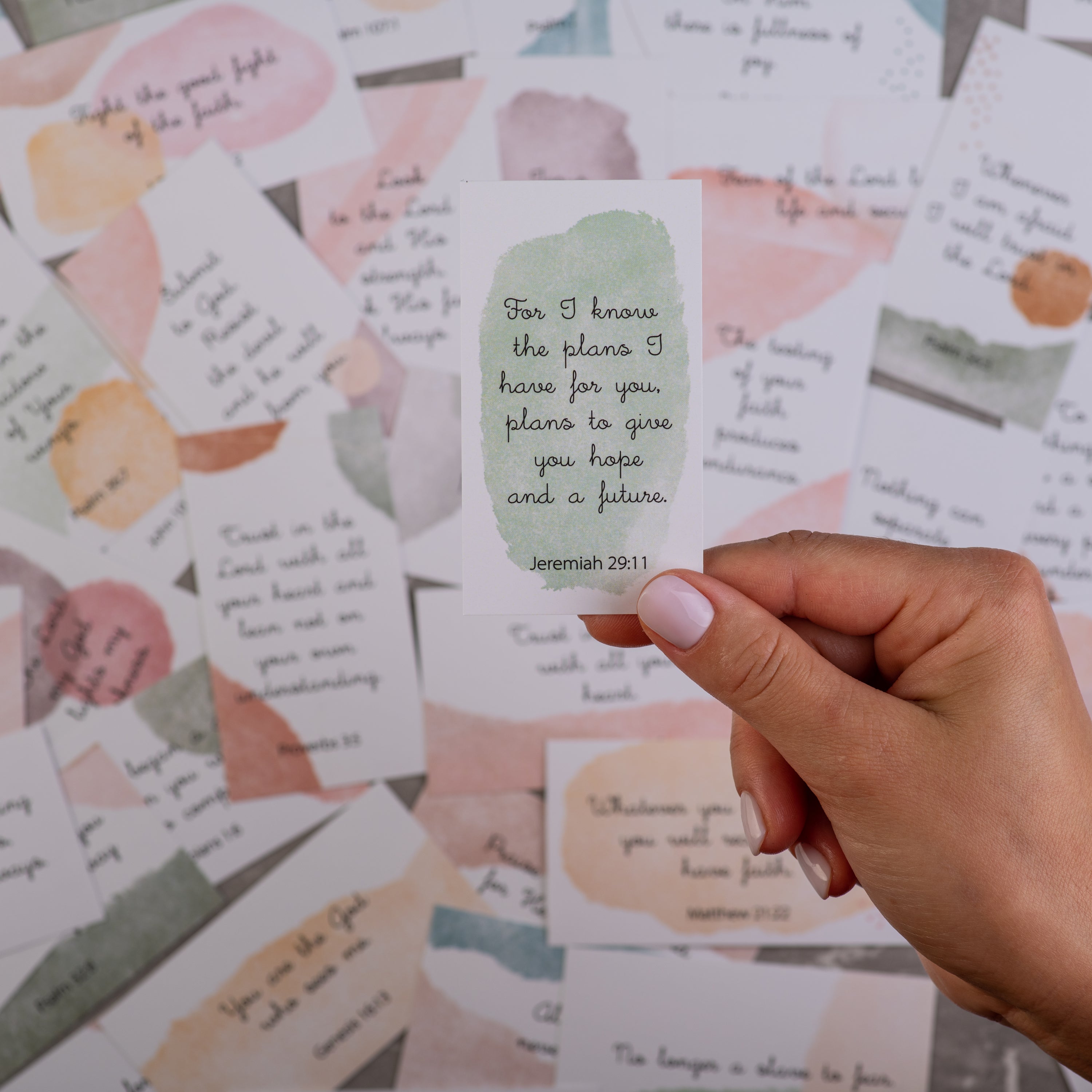 Bible Verse Cards (60 Unique Cards) - Watercolor