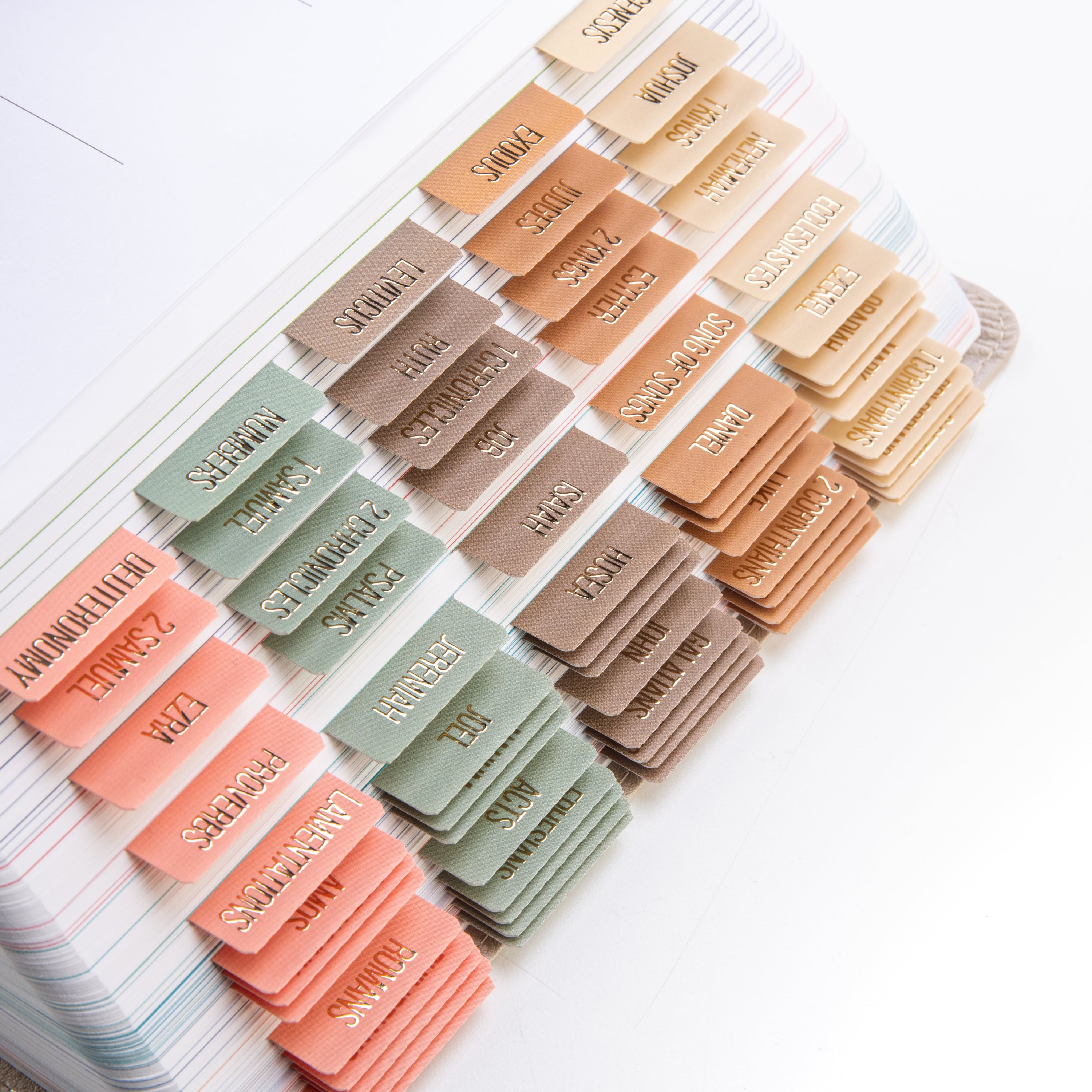 Bible Tabs - Meadow Theme (Gold Embossed Lettering)