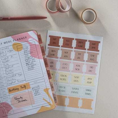 Planner Tabs - Peony