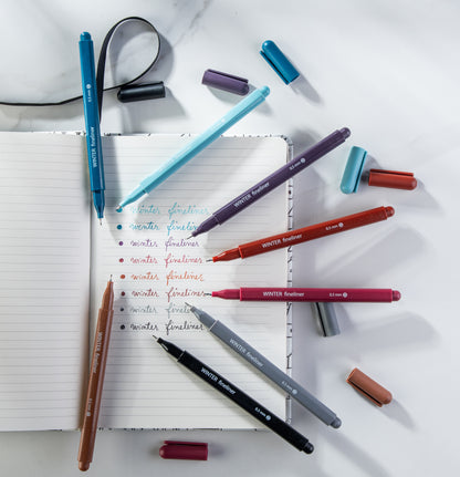 Fine Tip Pens, No Bleed (8 Pack) - Winter