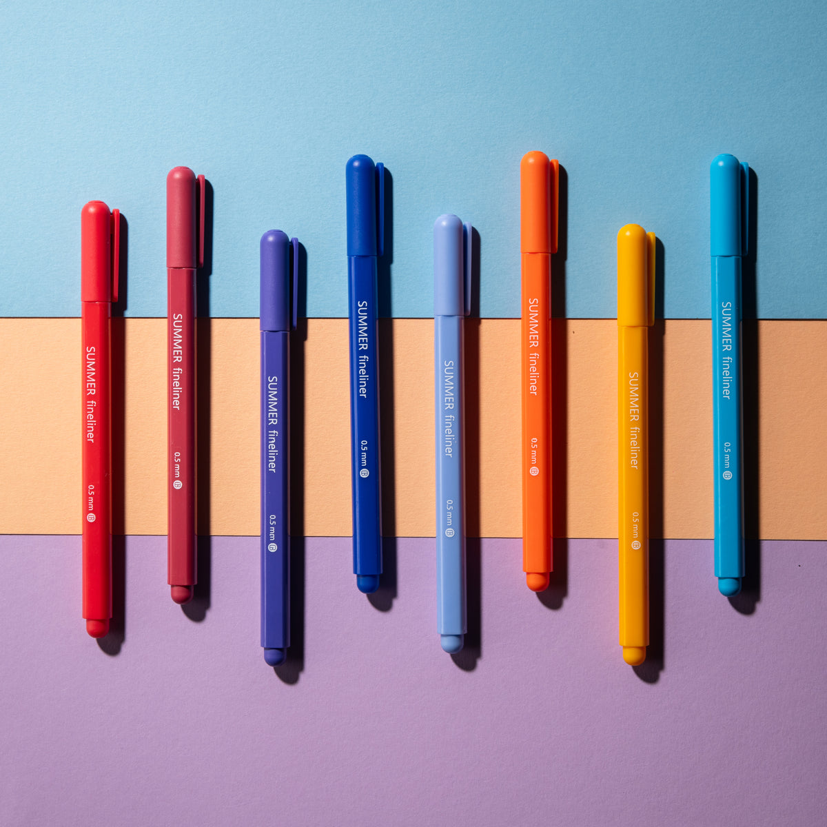 Fine Tip Pens, No Bleed (8 Pack) - Summer