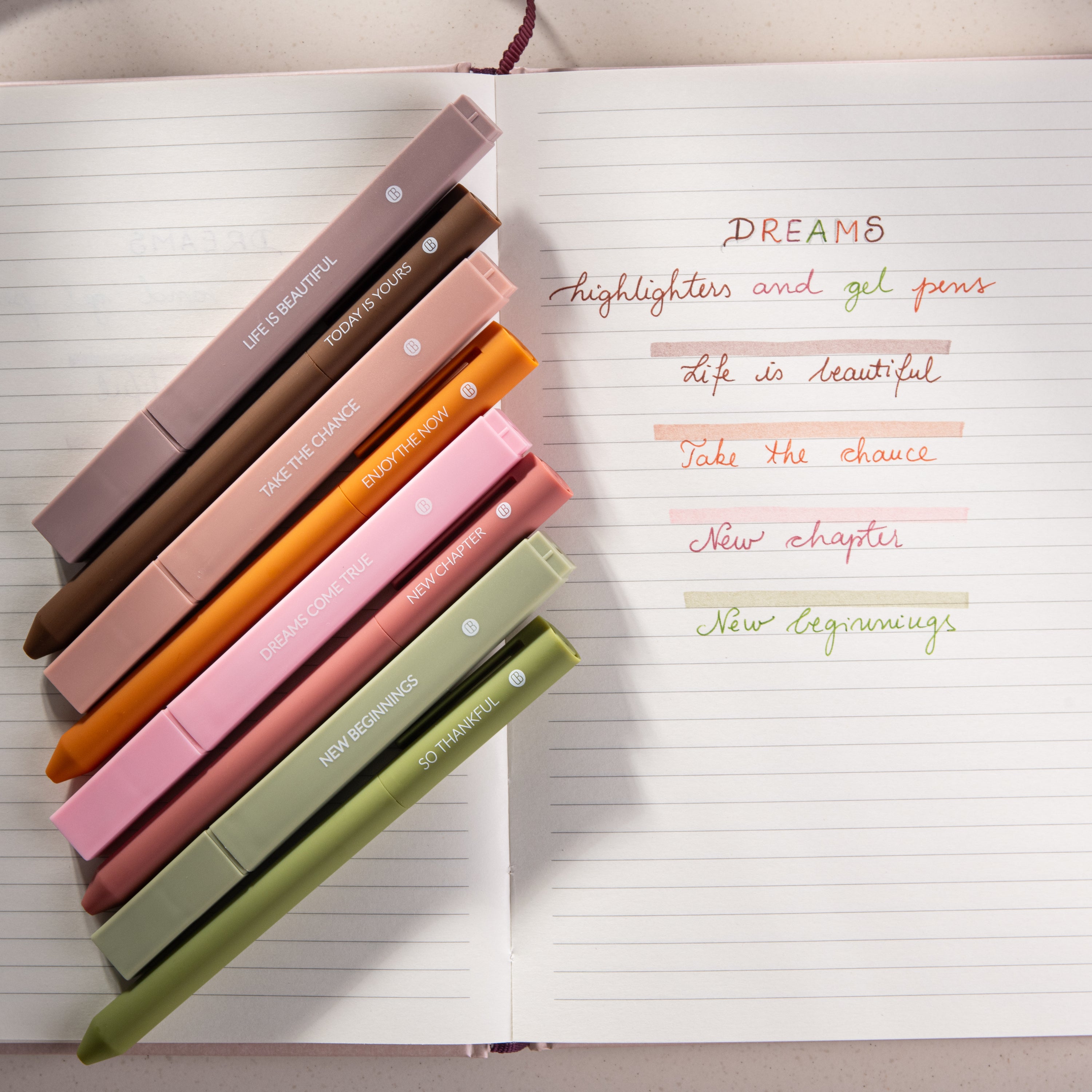 Highlighters and Gel Pens Set (8 Pack) - Dreams