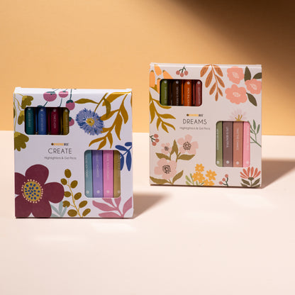 Highlighters and Gel Pens Set (8 Pack) - Create