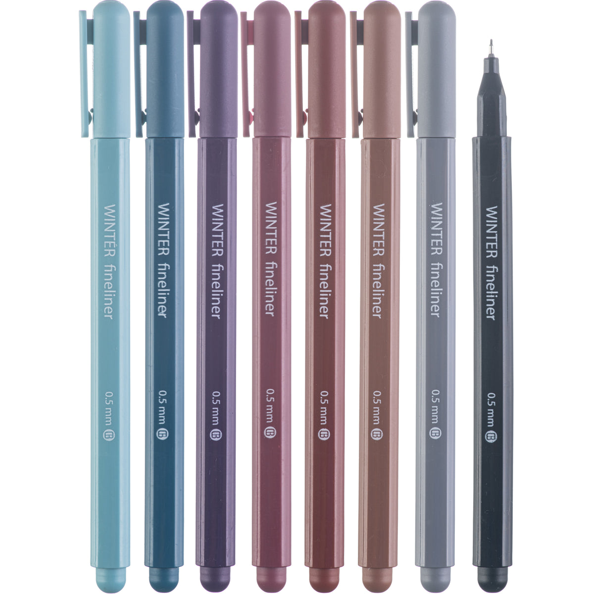 Fine Tip Pens, No Bleed (8 Pack) - Winter