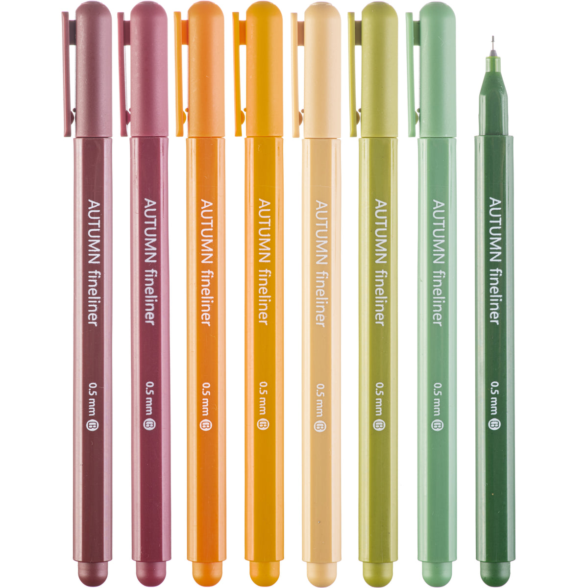 Fine Tip Pens, No Bleed (8 Pack) - Autumn