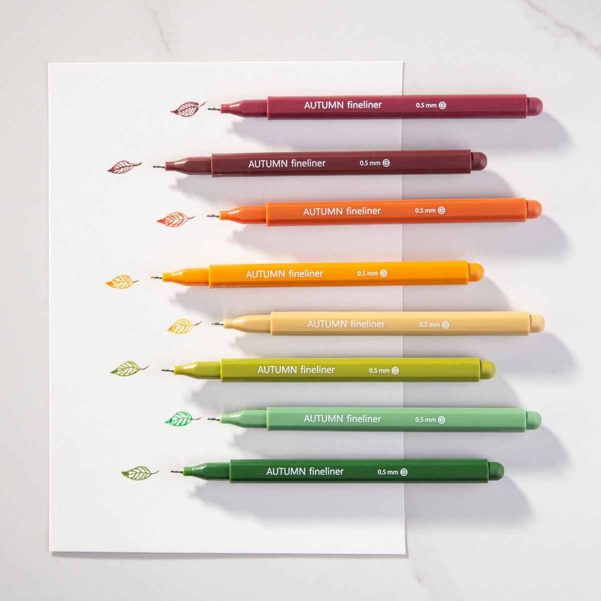 Fine Tip Pens, No Bleed (8 Pack) - Autumn