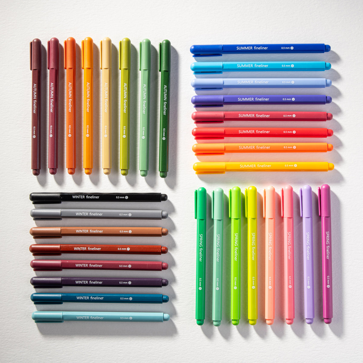 Fine Tip Pens, No Bleed (8 Pack) - Spring