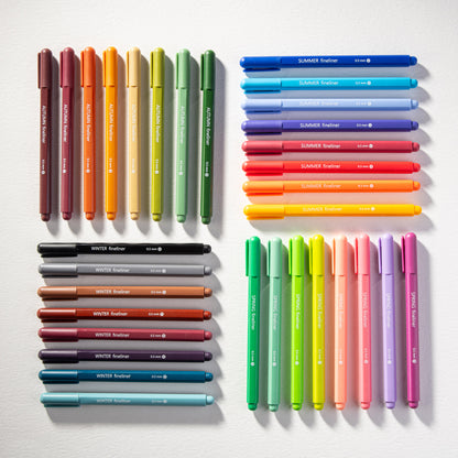 Fine Tip Pens, No Bleed (8 Pack) - Spring