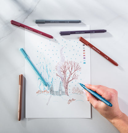 Fine Tip Pens, No Bleed (8 Pack) - Winter
