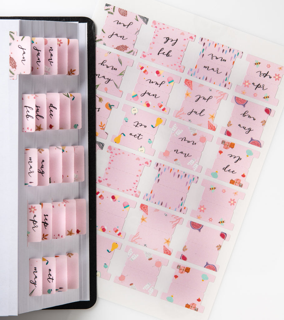 Colorful Pink Planner Tabs