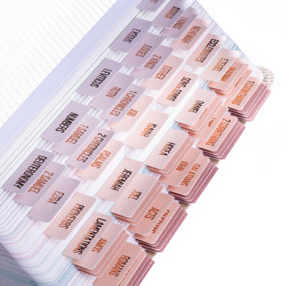 Bible Tabs - Pearl Theme (Rose Gold Embossed Lettering)