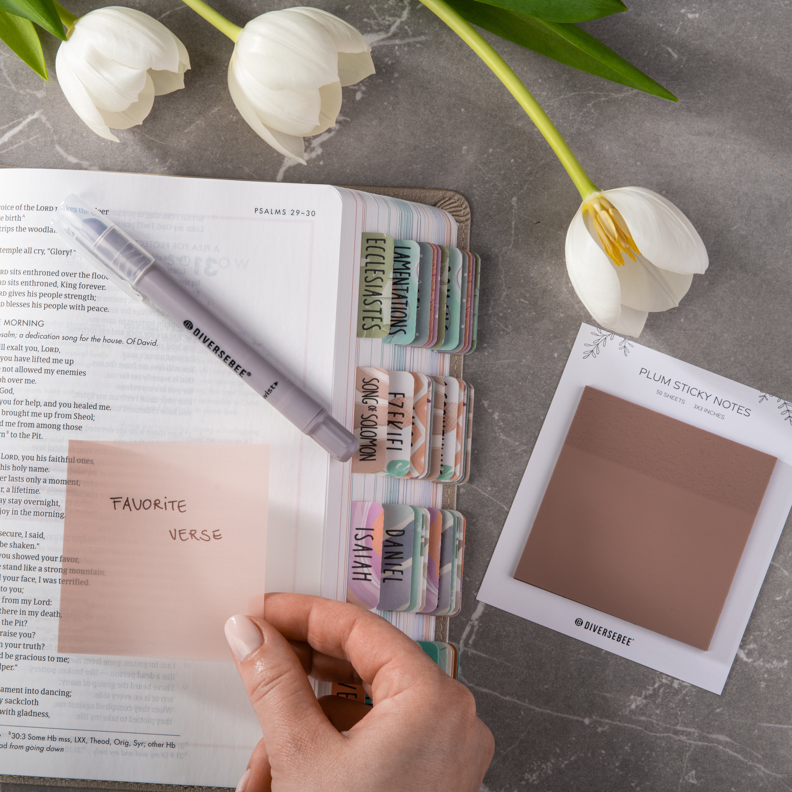 Pastel Transparent Sticky Notes - Plum