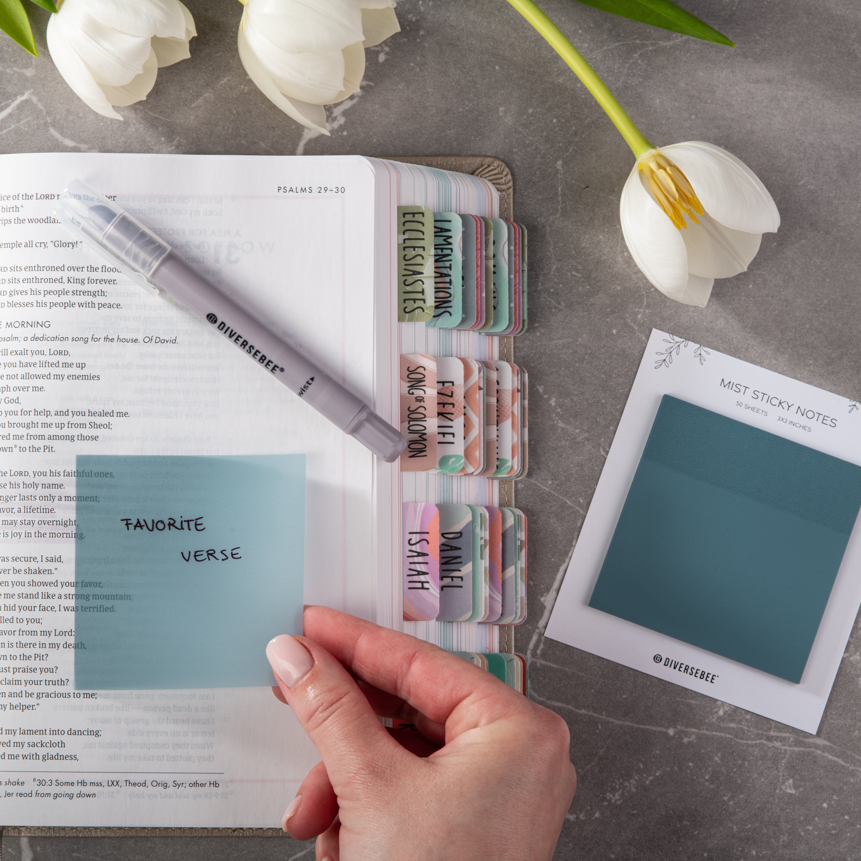 Pastel Transparent Sticky Notes - Mist