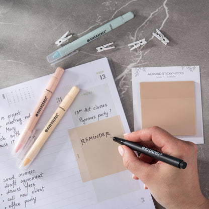 Pastel Transparent Sticky Notes - Almond
