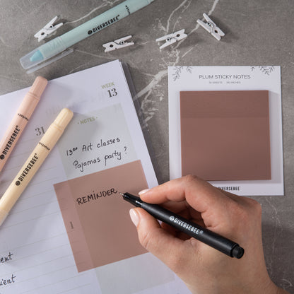 Pastel Transparent Sticky Notes - Plum