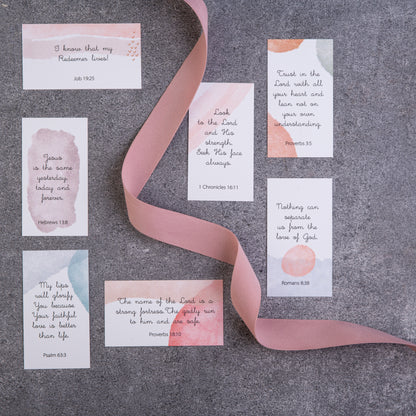 Bible Verse Cards (60 Unique Cards) - Watercolor