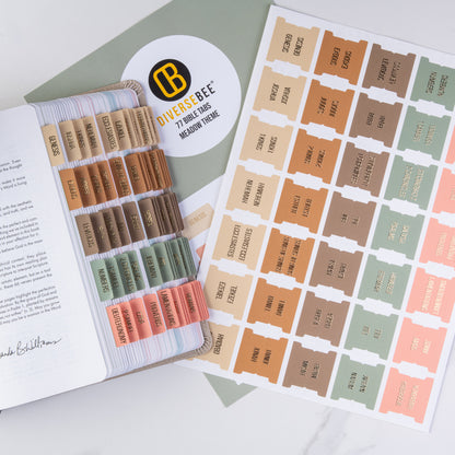 Bible Tabs - Meadow Theme (Gold Embossed Lettering)