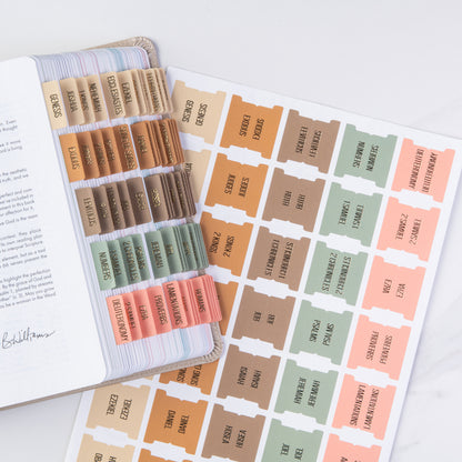Bible Tabs - Meadow Theme (Gold Embossed Lettering)