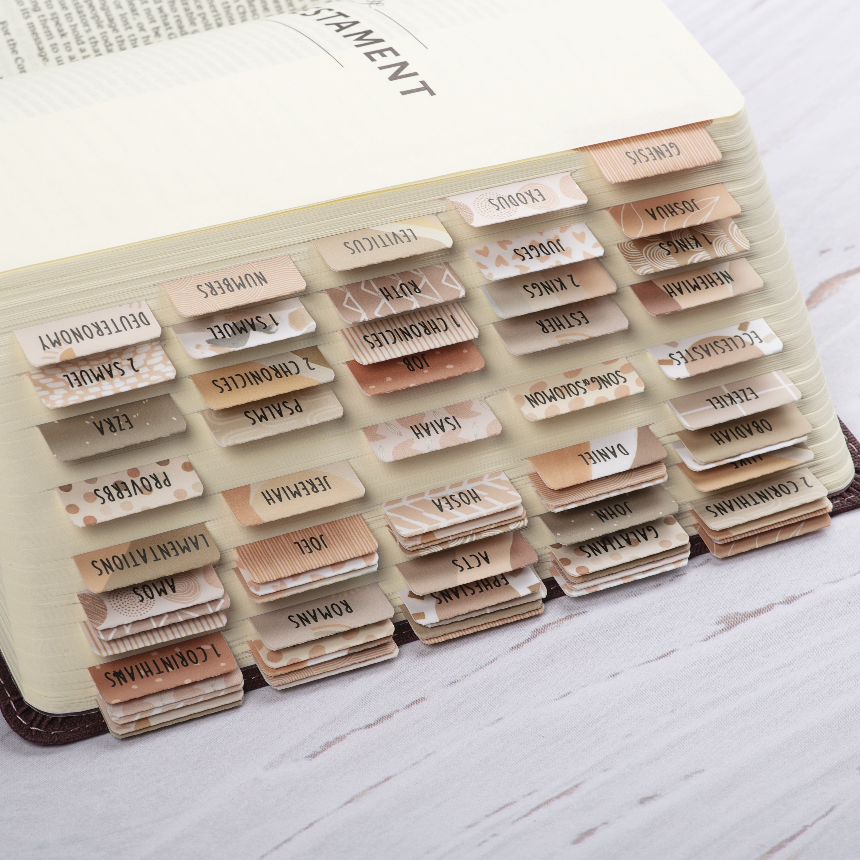 DiverseBee Laminated Bible Tabs (Rose Gold Embossed Lettering), Bible –  High End Distribution
