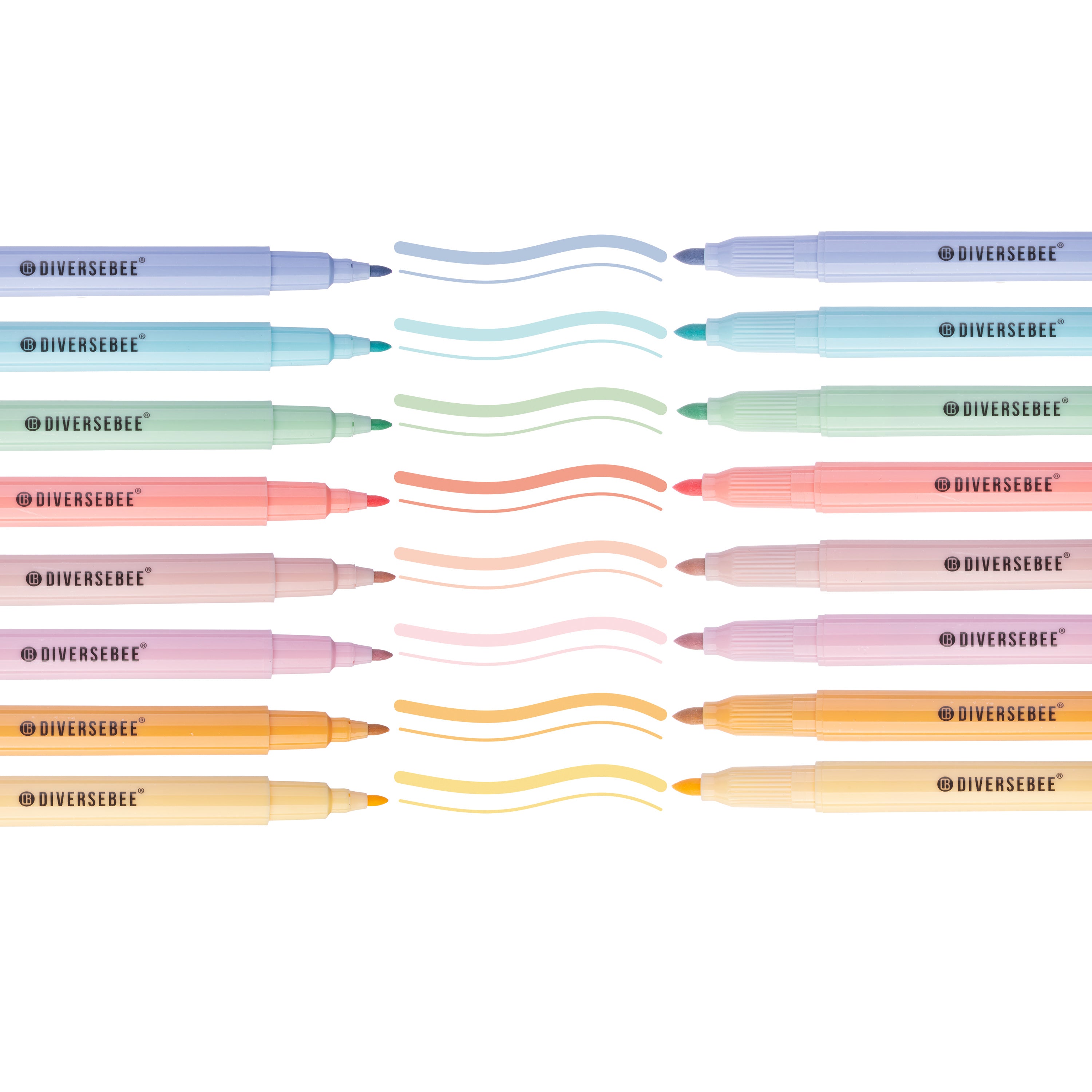  DIVERSEBEE Dual Tip Highlighters and Pens No Bleed, 8 Pack  Assorted Colors Quick Dry Cute Markers Set, Bible Study Journaling School  Office Supplies, Bible Accessories (Pastel) : Office Products