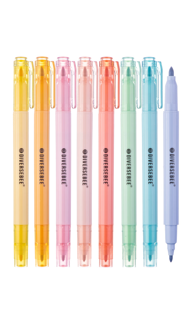 DIVERSEBEE Bible Highlighters with Soft Chisel Tip, 8 Pack Assorted Colors  Pens No Bleed, Quick Dry Set, Cute Aesthetic Markers, Bible Study